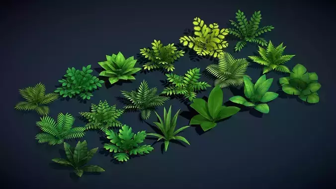 Stylized Foliage Pack  Lowpoly Plants for Environments 