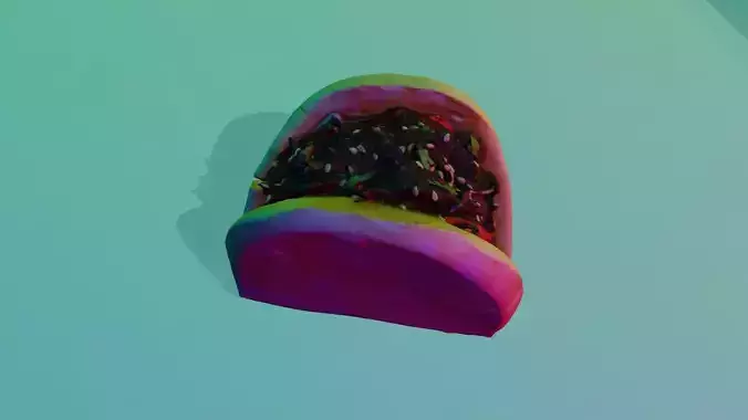 Gua Bao Taiwanese Steamed Bu Realistic 3D Food Model