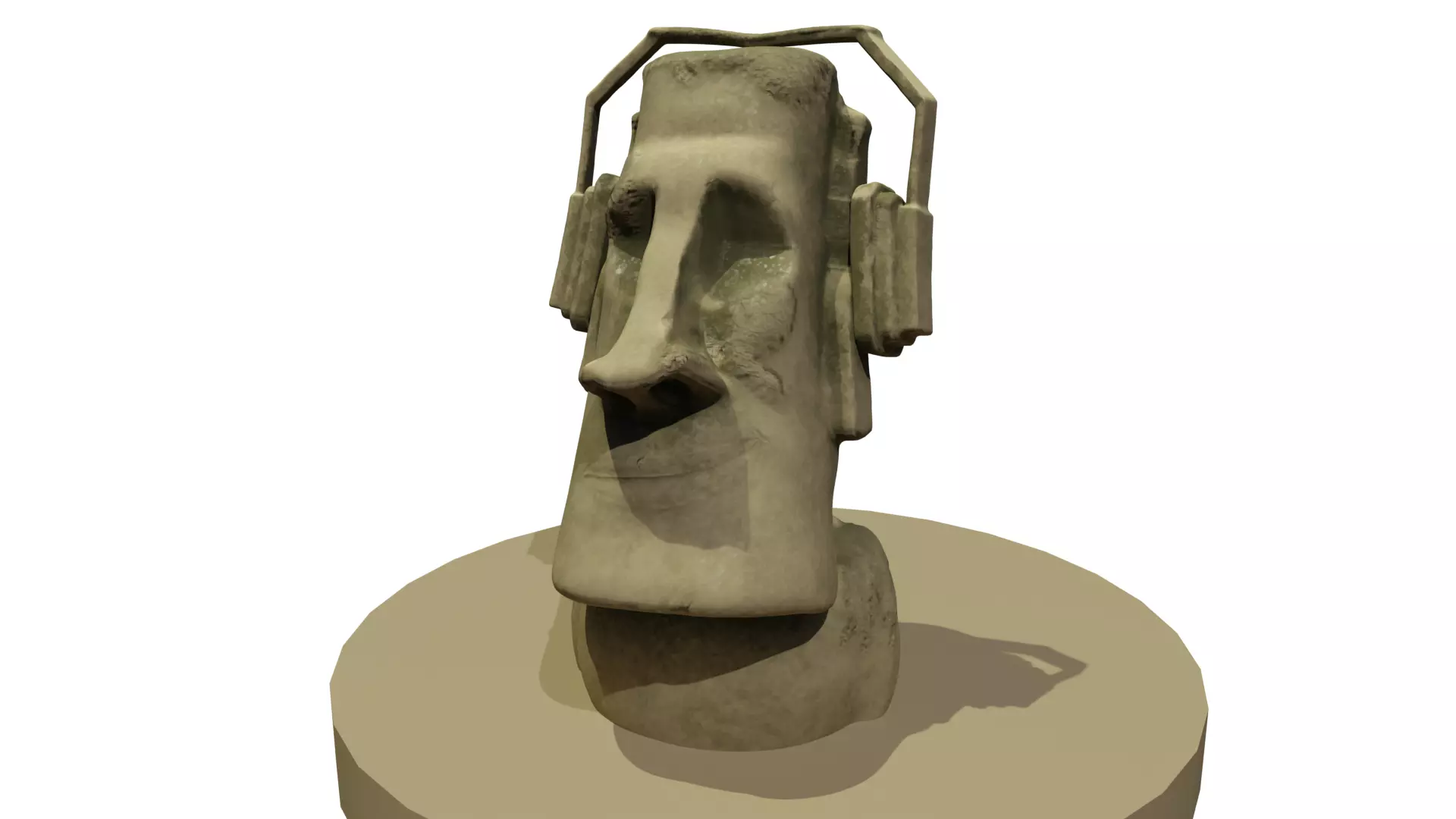 Moai Statue Sculpted in Blender Textured in Substance Painter 3D model_8