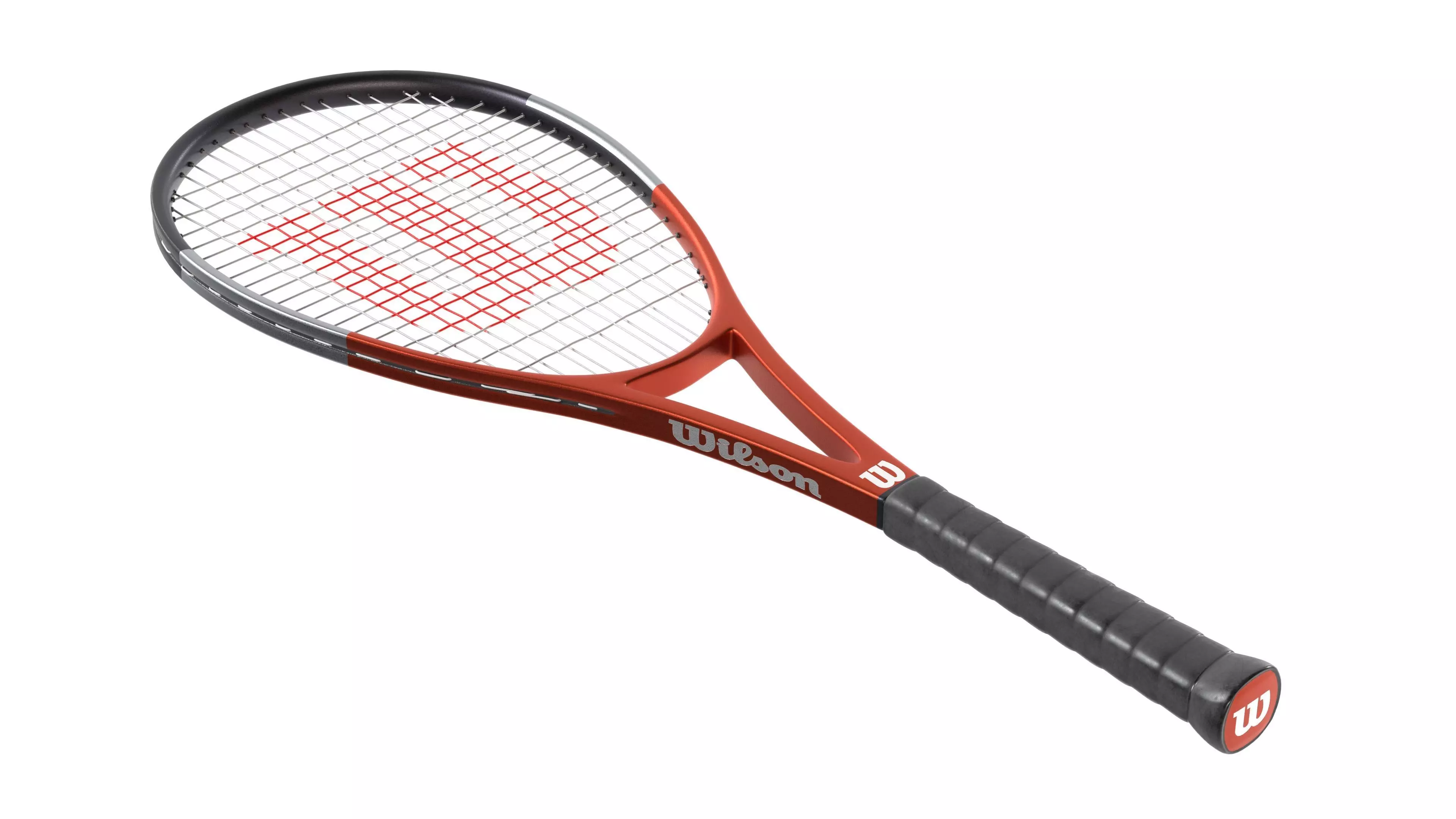 squash racket orange black Low-poly 3D model
