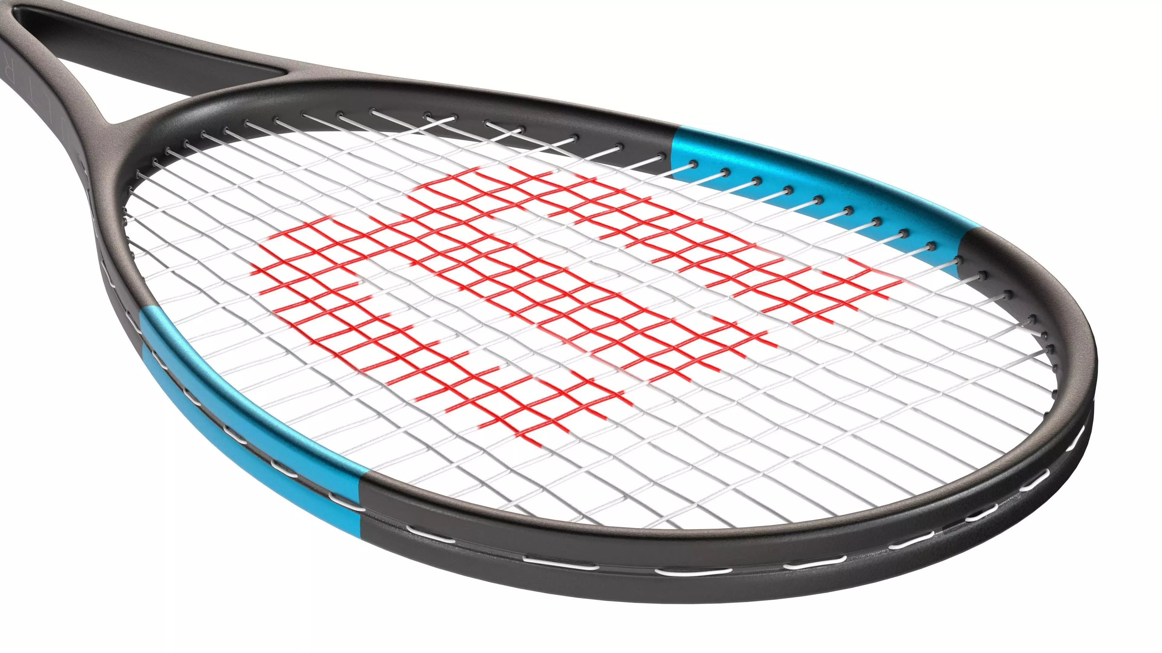 squash racket black blue Low-poly 3D model_3