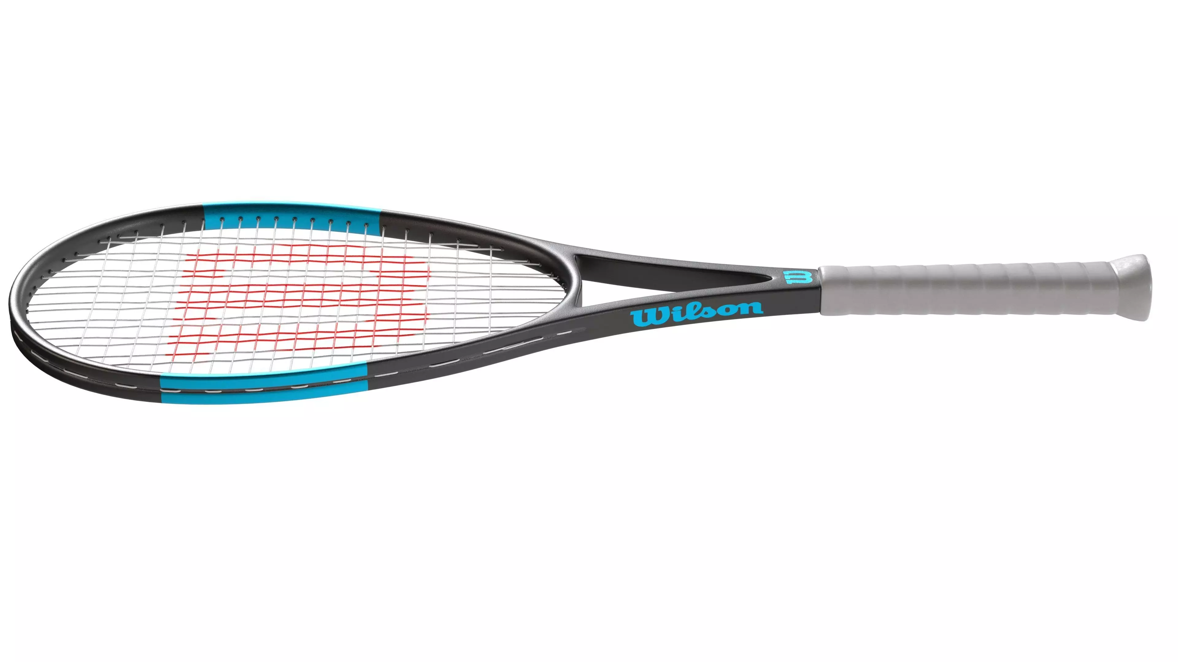 squash racket black blue Low-poly 3D model_5