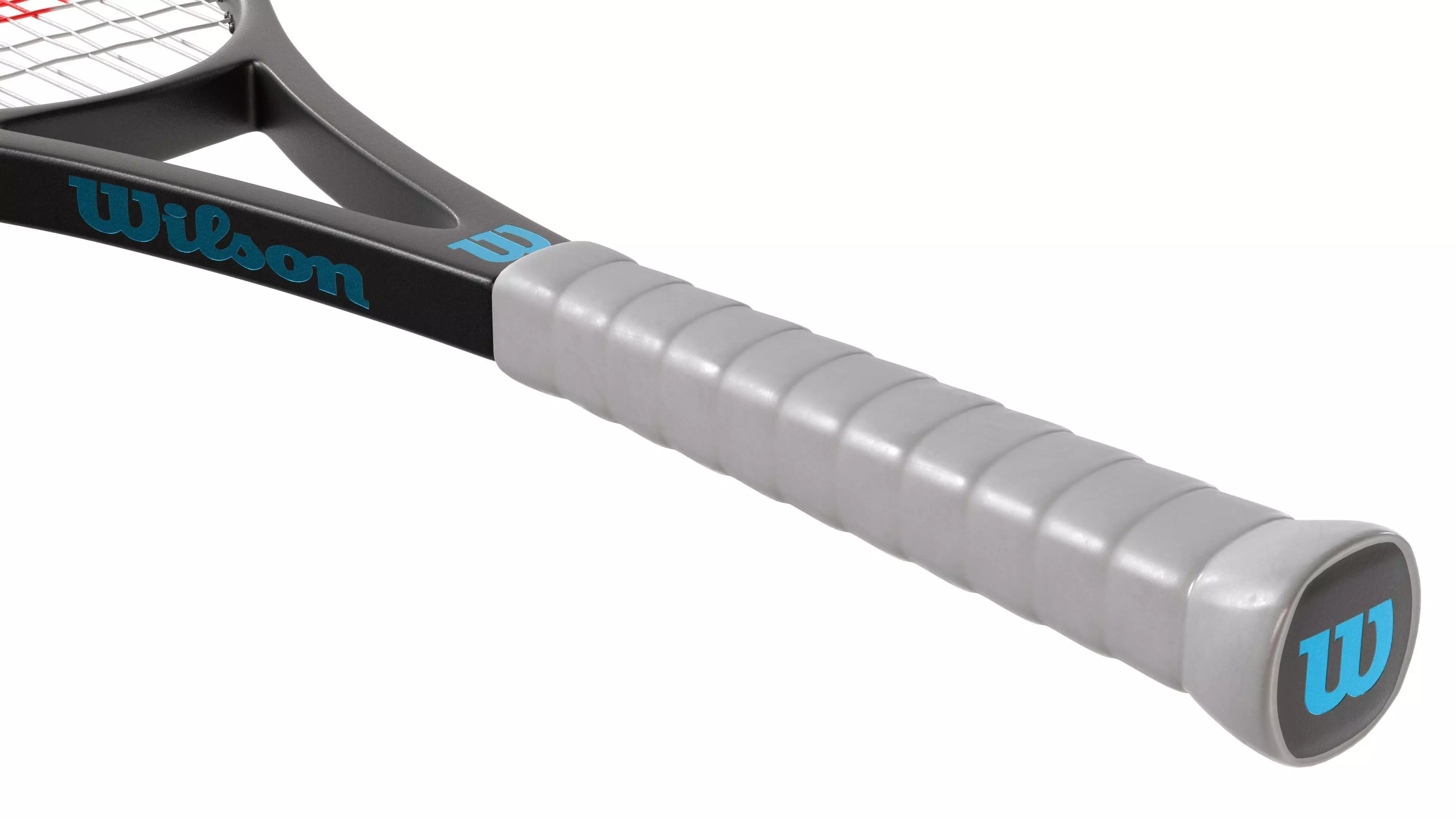 squash racket black blue Low-poly 3D model_4