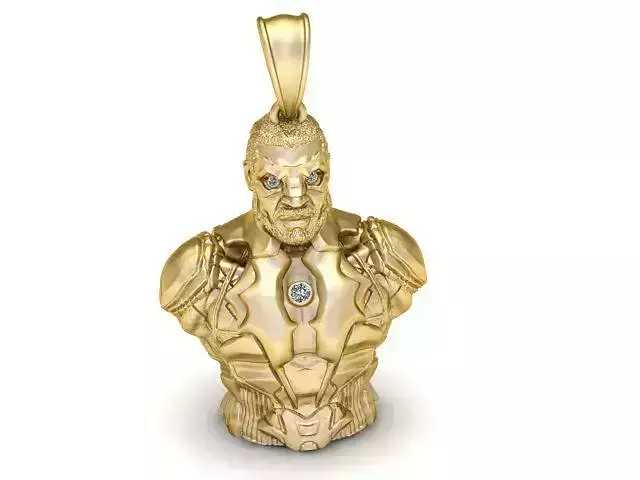 Futuristic Warrior Bust Pendant 3D Printable Model