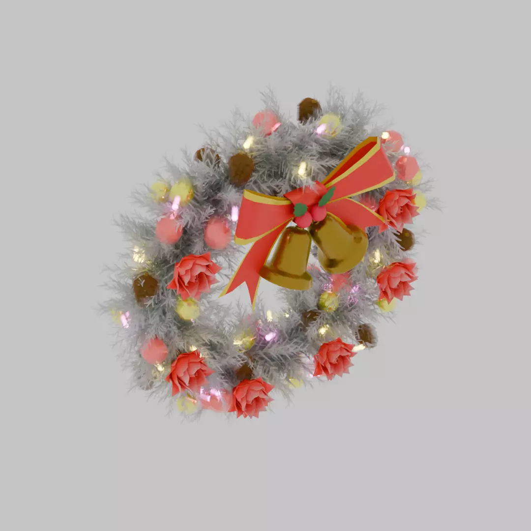 Snow White Christmas Wreath 3D model_5