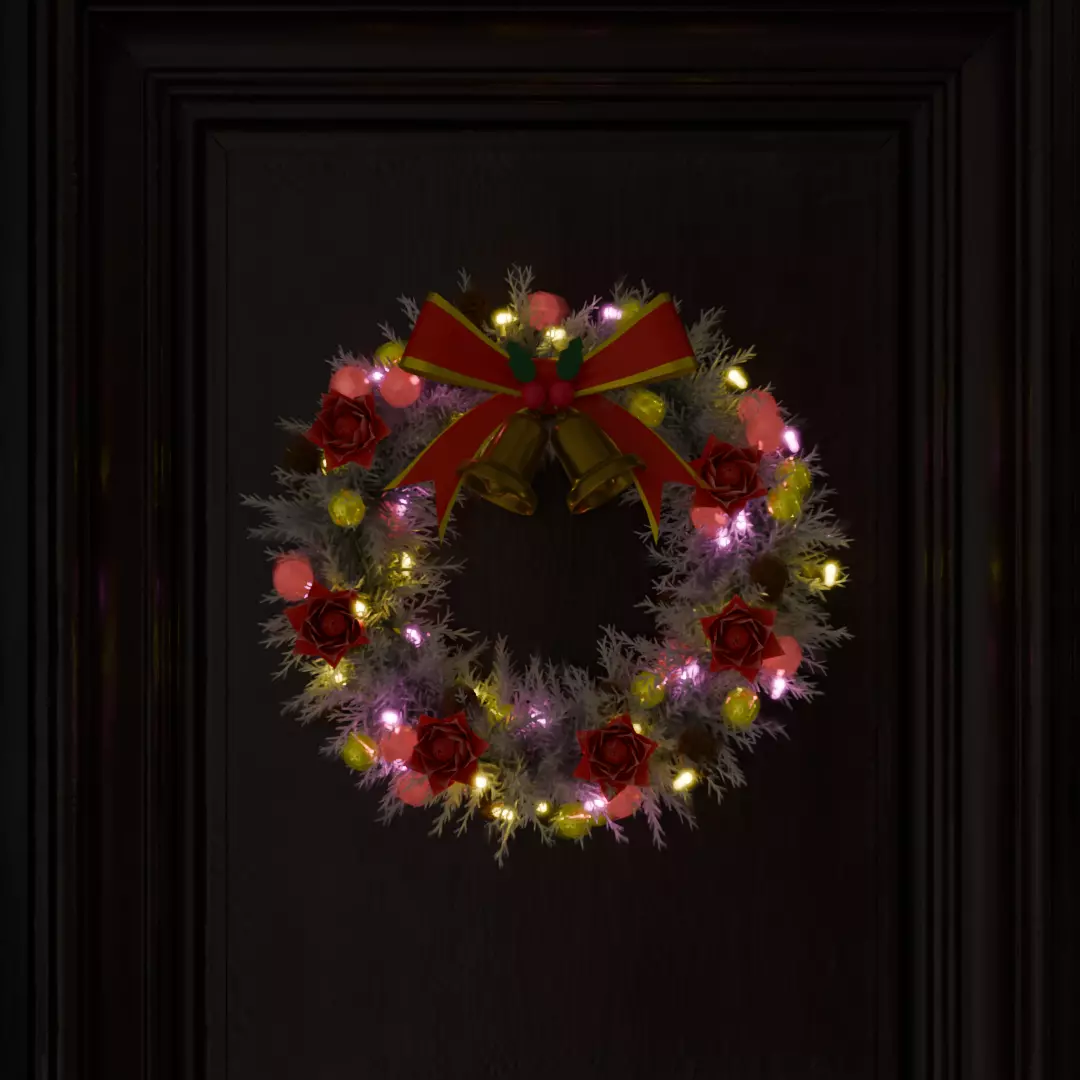 Snow White Christmas Wreath 3D model_1