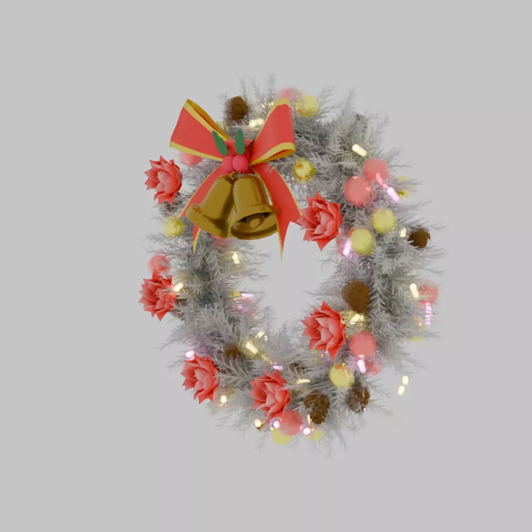 Snow White Christmas Wreath 3D model_4