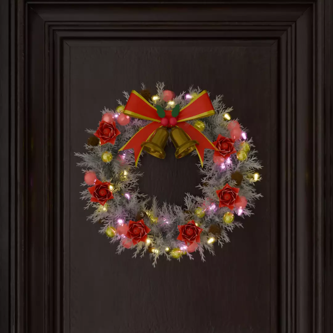 Snow White Christmas Wreath 3D model_0