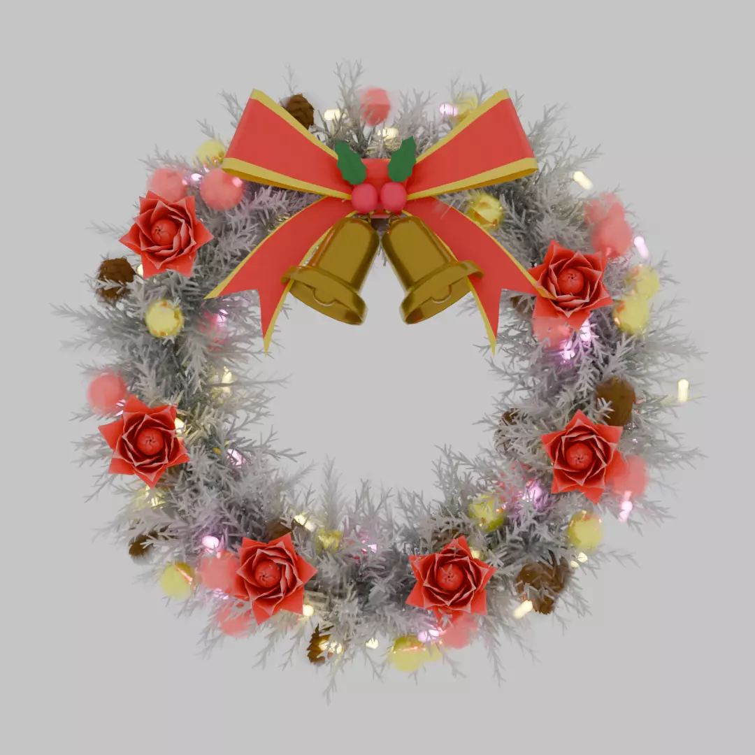 Snow White Christmas Wreath 3D model_2