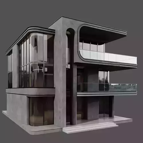 MODERN HOUSE NO43 A 3D model 5