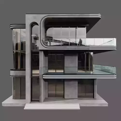 MODERN HOUSE NO43 A 3D model 6