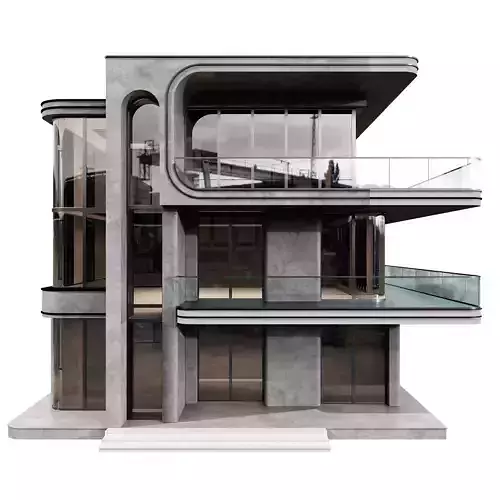 MODERN HOUSE NO43 A 3D model 2