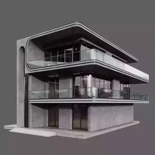 MODERN HOUSE NO43 A 3D model 7