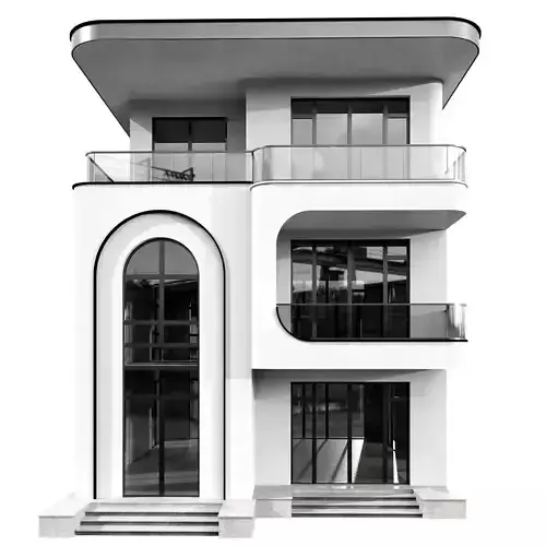 Modern House No41 A 3D model 2