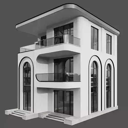 Modern House No41 A 3D model 4