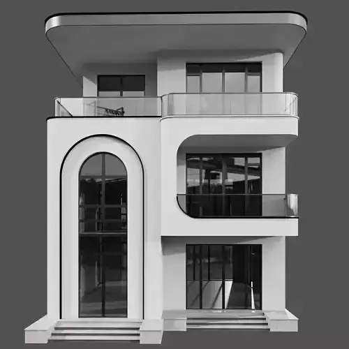 Modern House No41 A 3D model 5