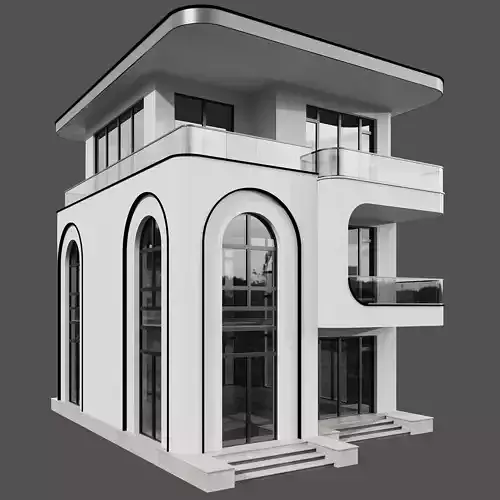Modern House No41 A 3D model 6
