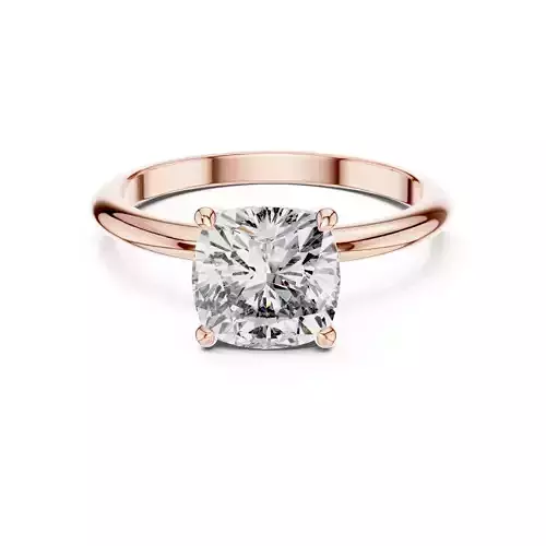 Cus Square  Diamond Solitaire Ring