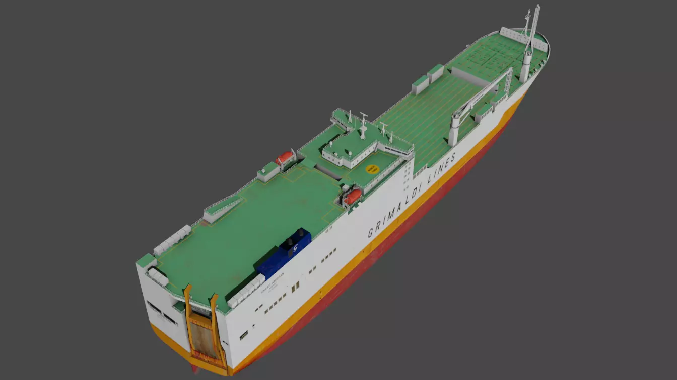 RO-RO Ship GREAT ABIDJAN Low-poly 3D model_10