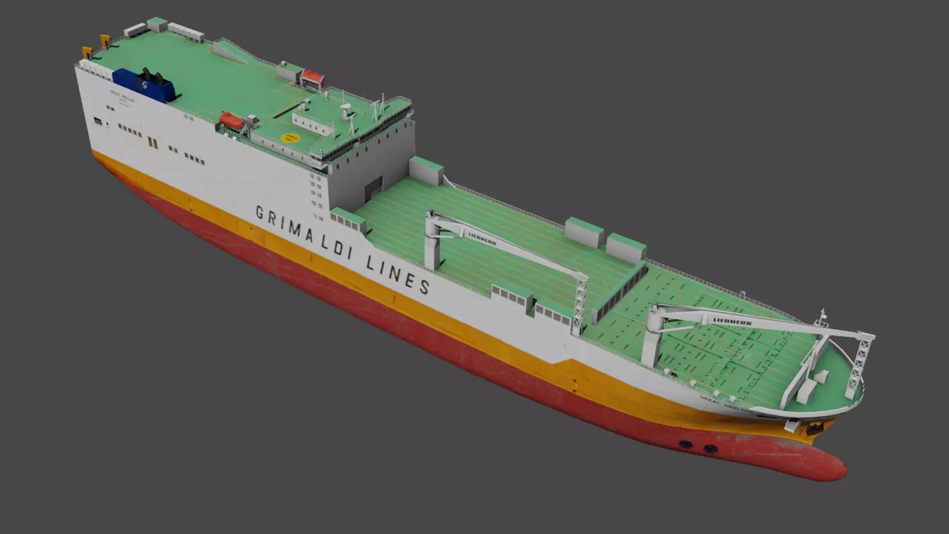 RO-RO Ship GREAT ABIDJAN Low-poly 3D model_6