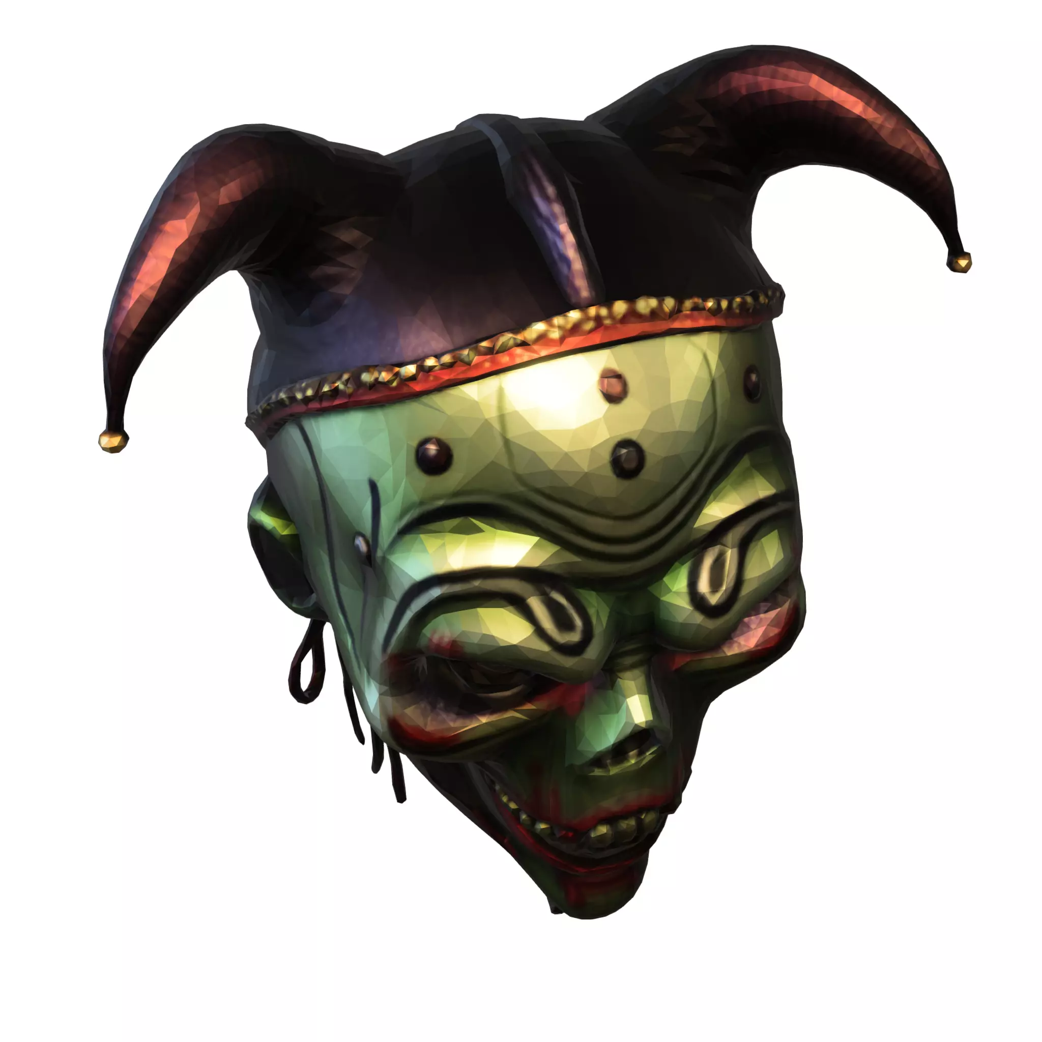 Demonic Jester Skull 3D model_3