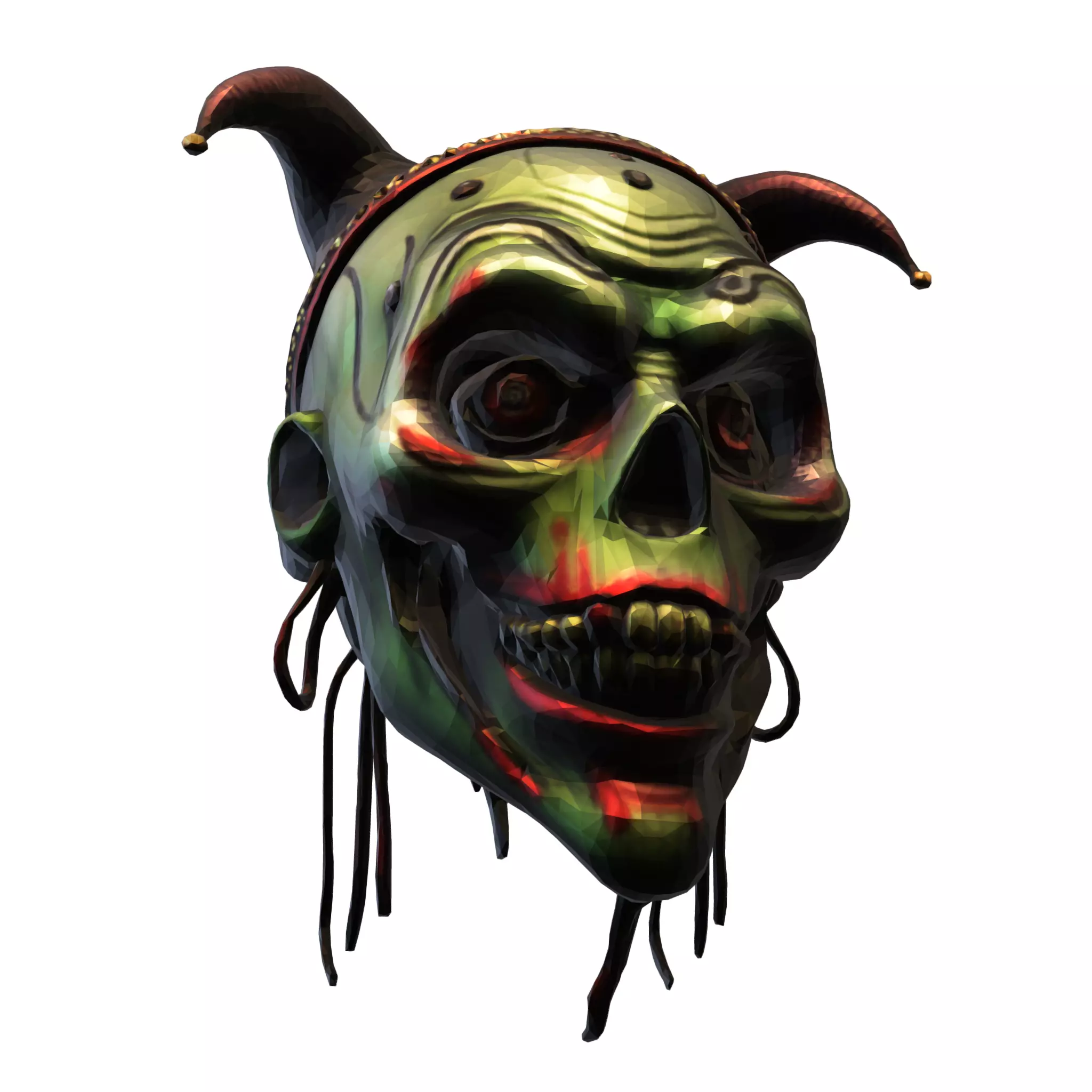 Demonic Jester Skull 3D model_4