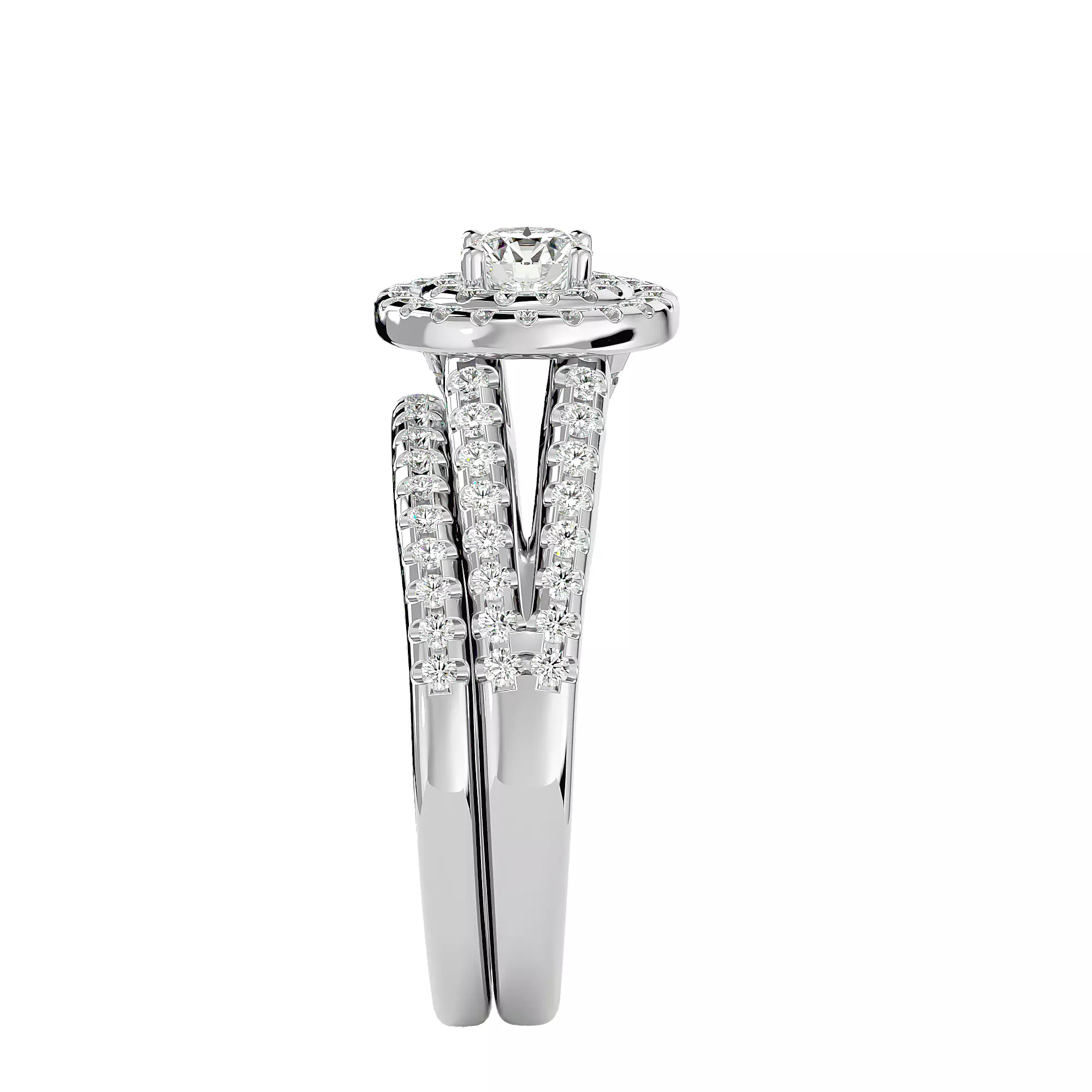 Ladies diamond Channel Band Ring CAD Pack 3D print model_12