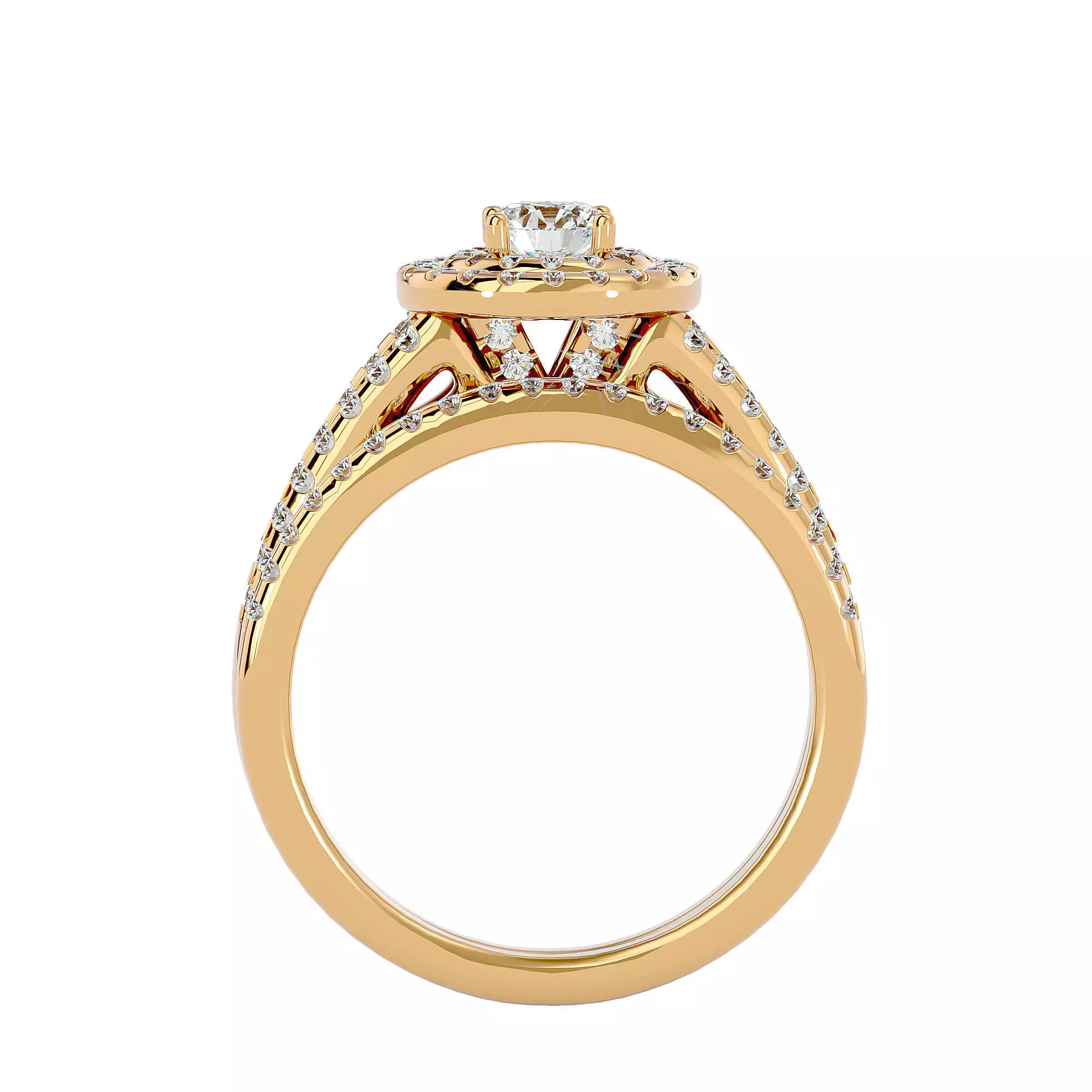 Ladies diamond Channel Band Ring CAD Pack 3D print model_5