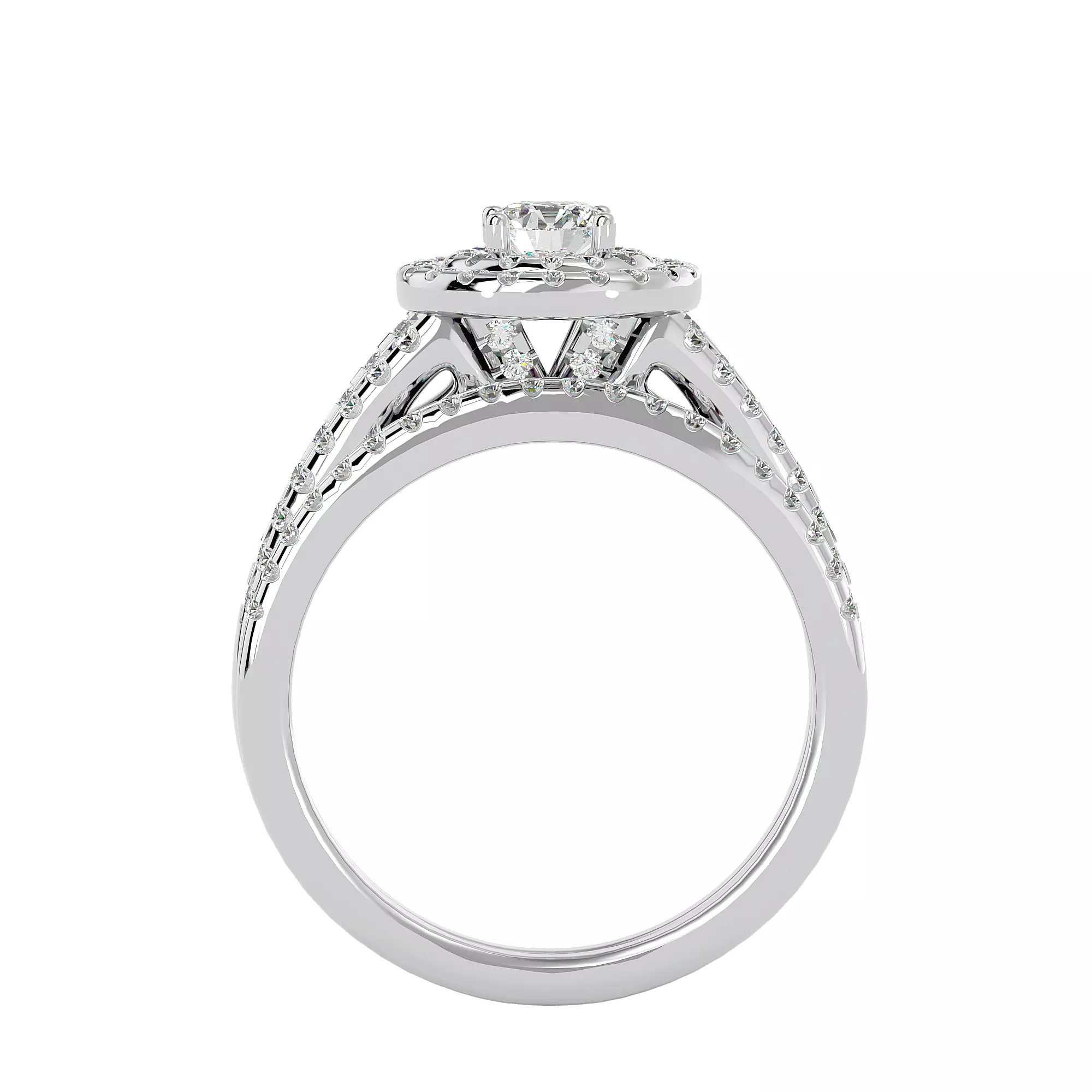 Ladies diamond Channel Band Ring CAD Pack 3D print model_4