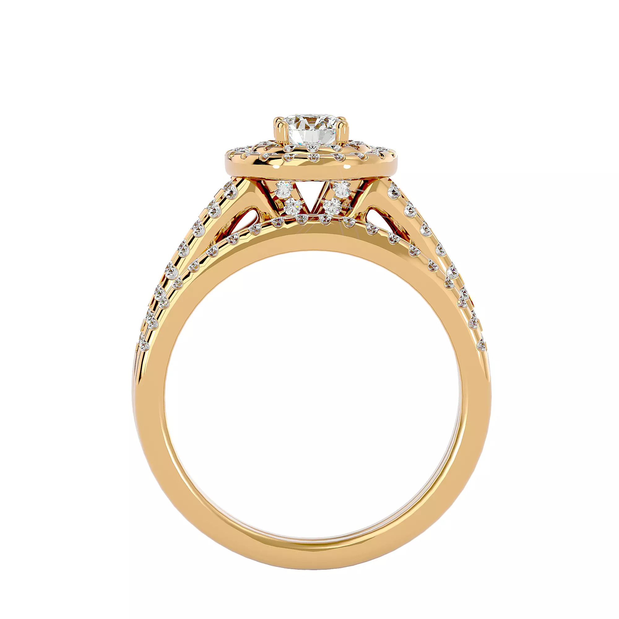 Ladies diamond Channel Band Ring CAD Pack 3D print model_6