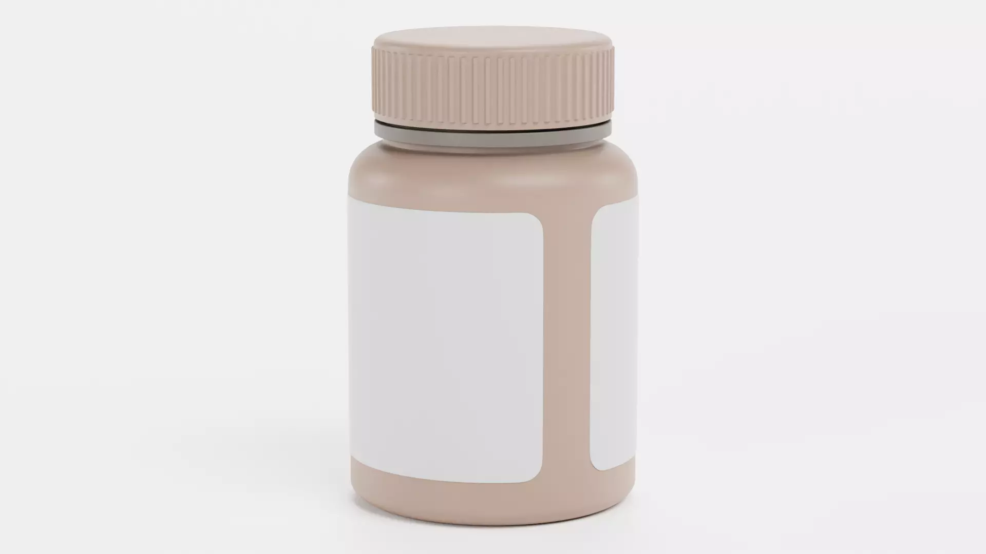 Pill Bottle V1 - Plastic Container with Blank Label 3D model