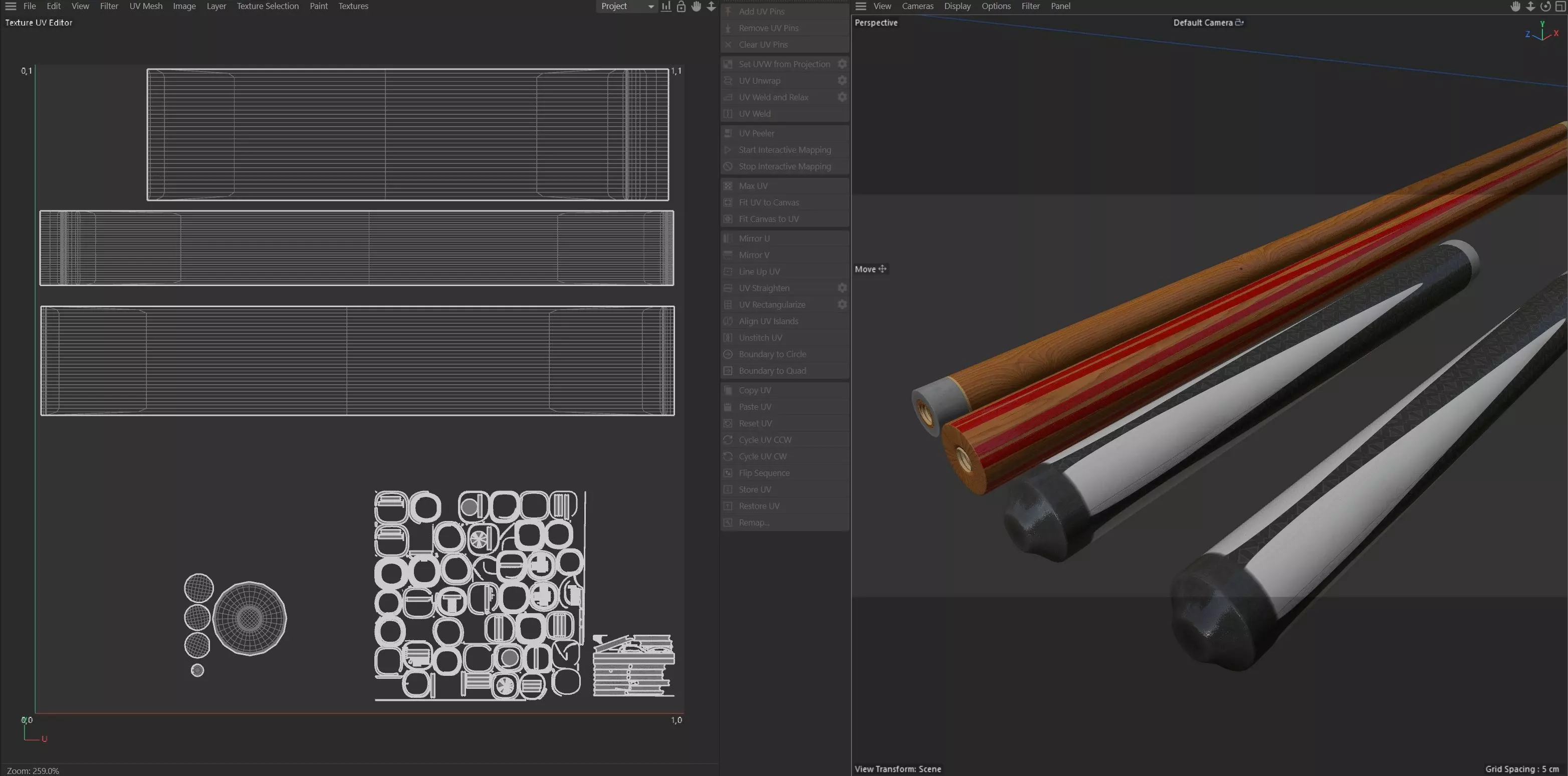 cue stick Low-poly 3D model_11