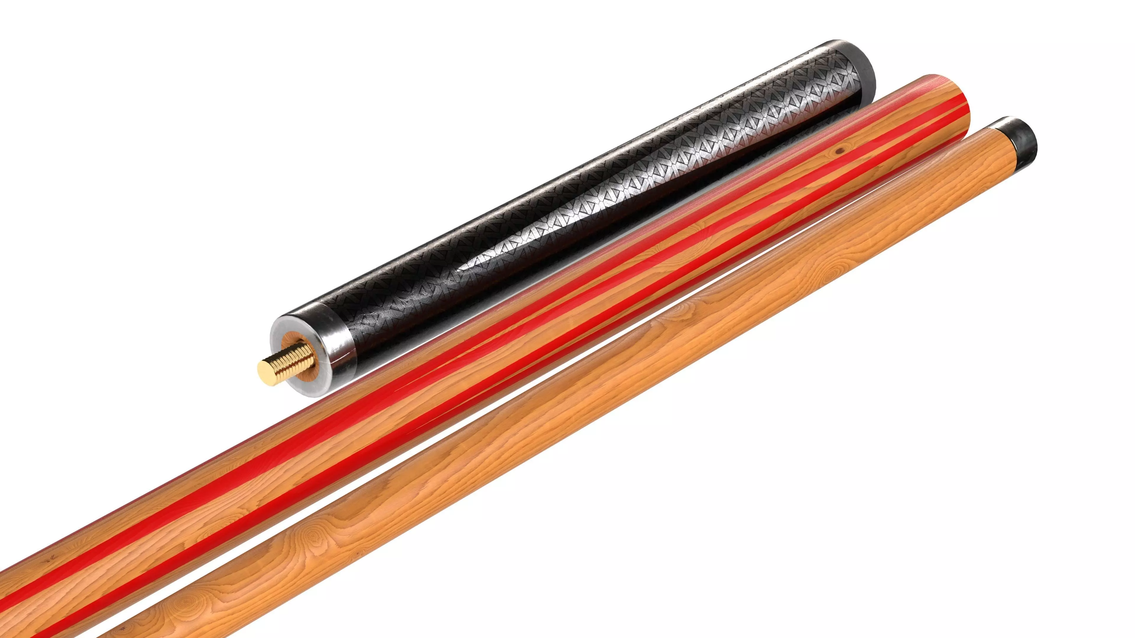 cue stick Low-poly 3D model_6