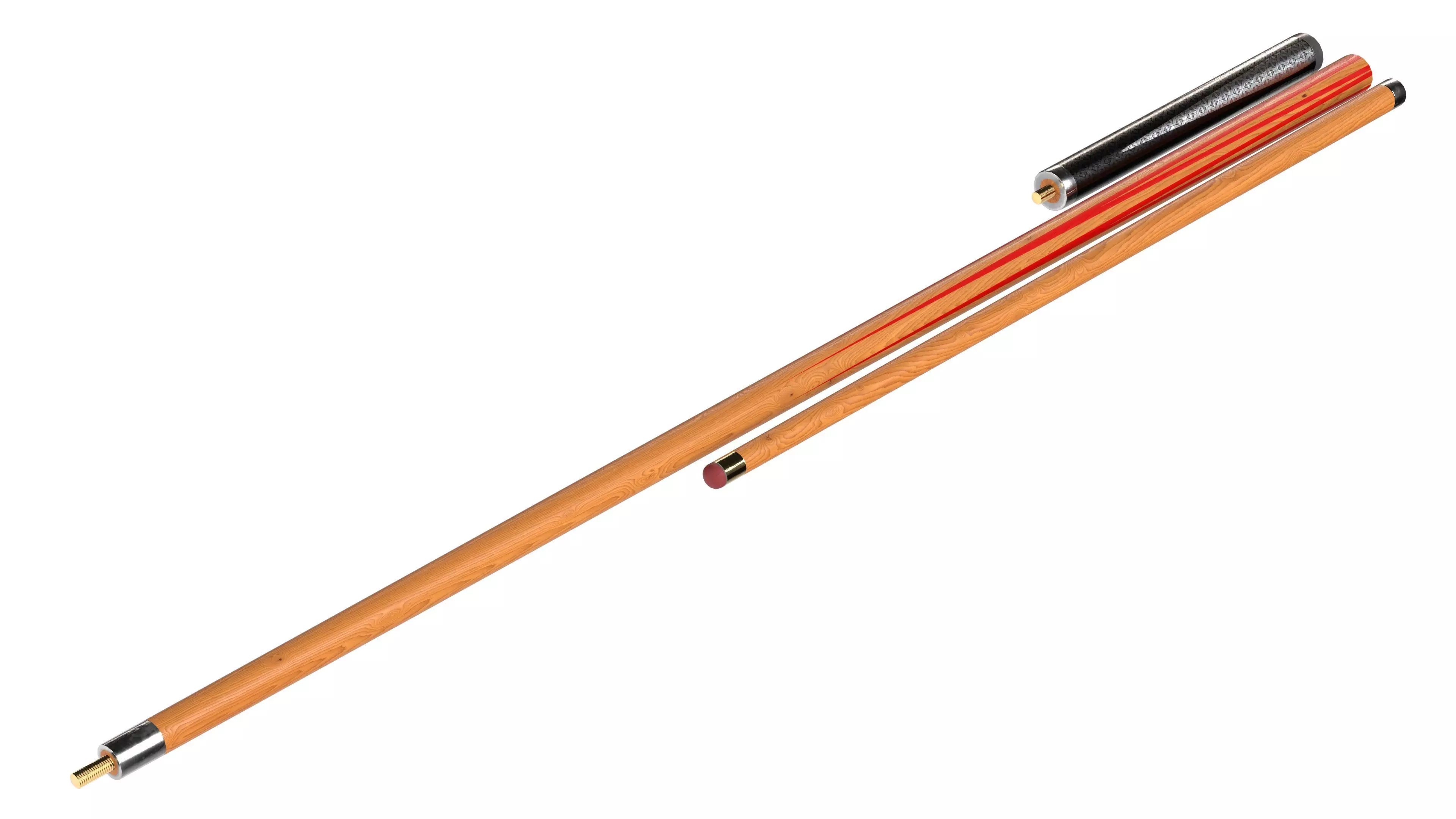 cue stick Low-poly 3D model_5