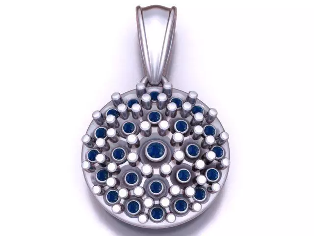 Geometric Circle Gemstone Pendant 3D Printable Model 3D print model_2