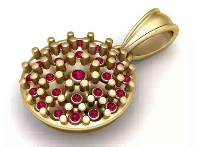 Geometric Circle Gemstone Pendant 3D Printable Model