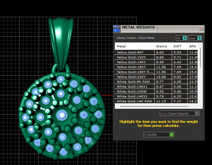 Geometric Circle Gemstone Pendant 3D Printable Model 3D print model_7