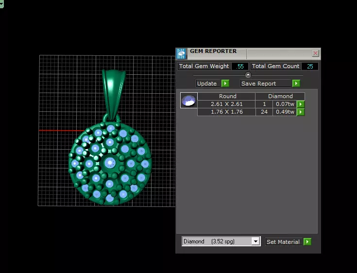 Geometric Circle Gemstone Pendant 3D Printable Model 3D print model_5