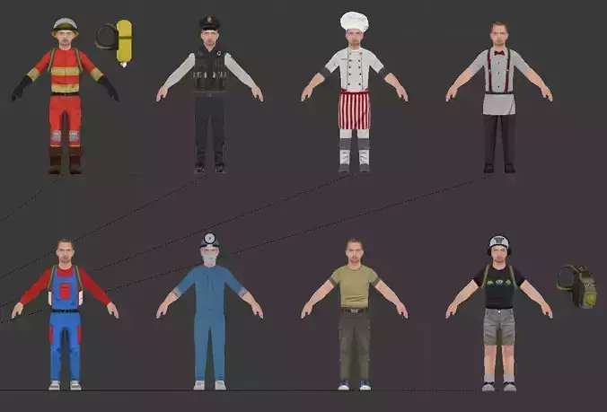 Modular Low-Poly Character Pack