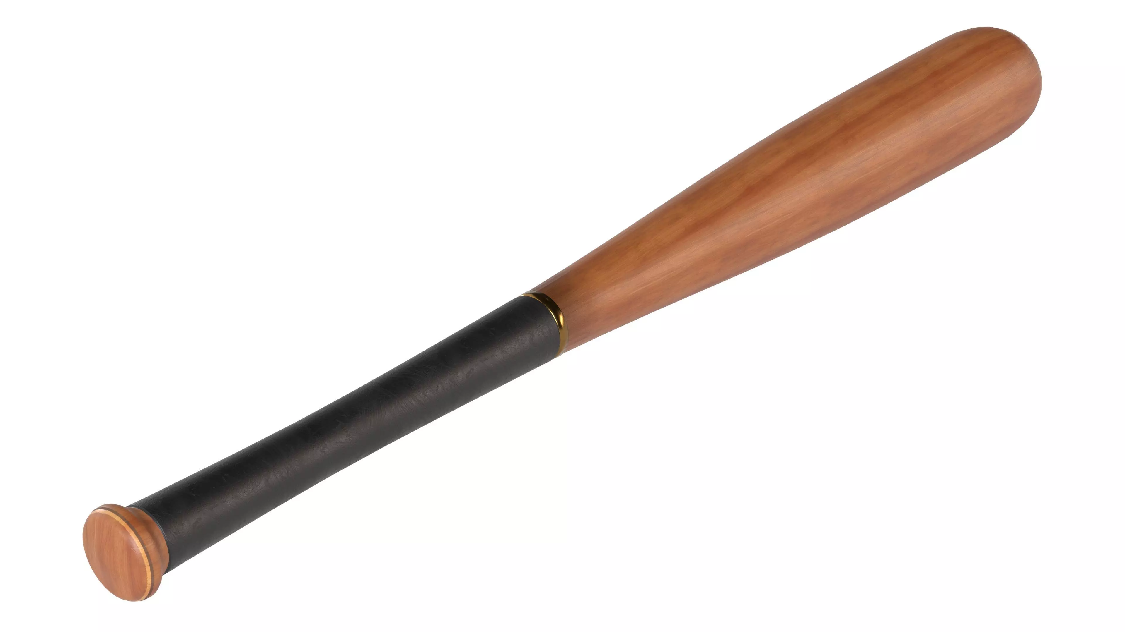 baseball bat Wooden Low-poly 3D model_1