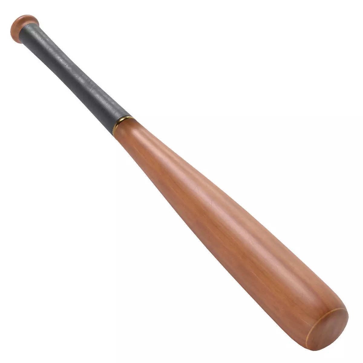 baseball bat Wooden Low-poly 3D model_7