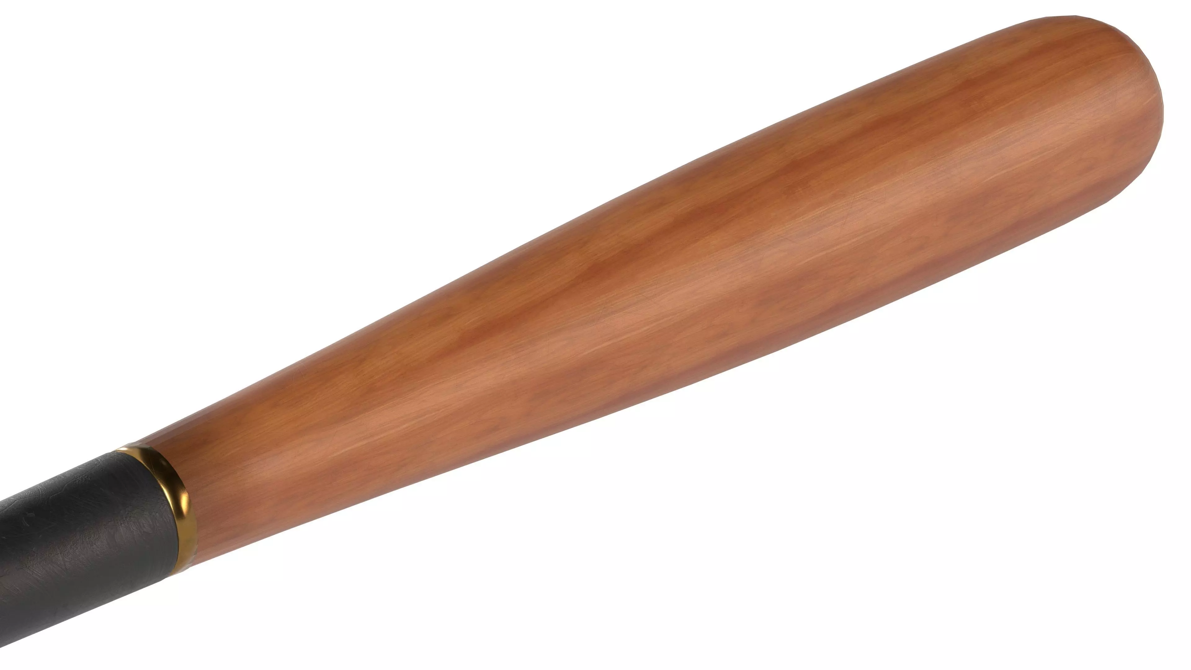 baseball bat Wooden Low-poly 3D model_3