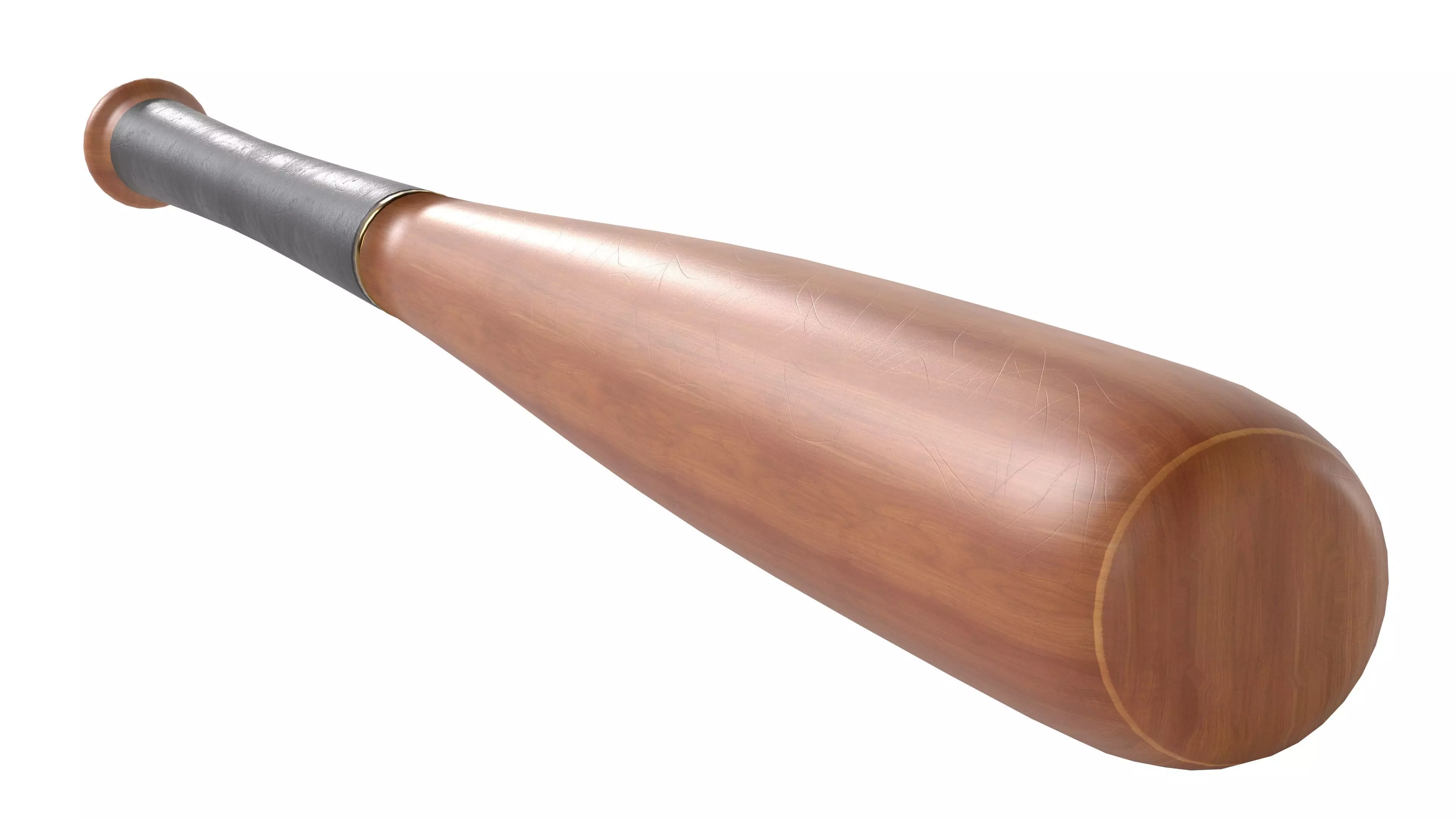 baseball bat Wooden Low-poly 3D model_4