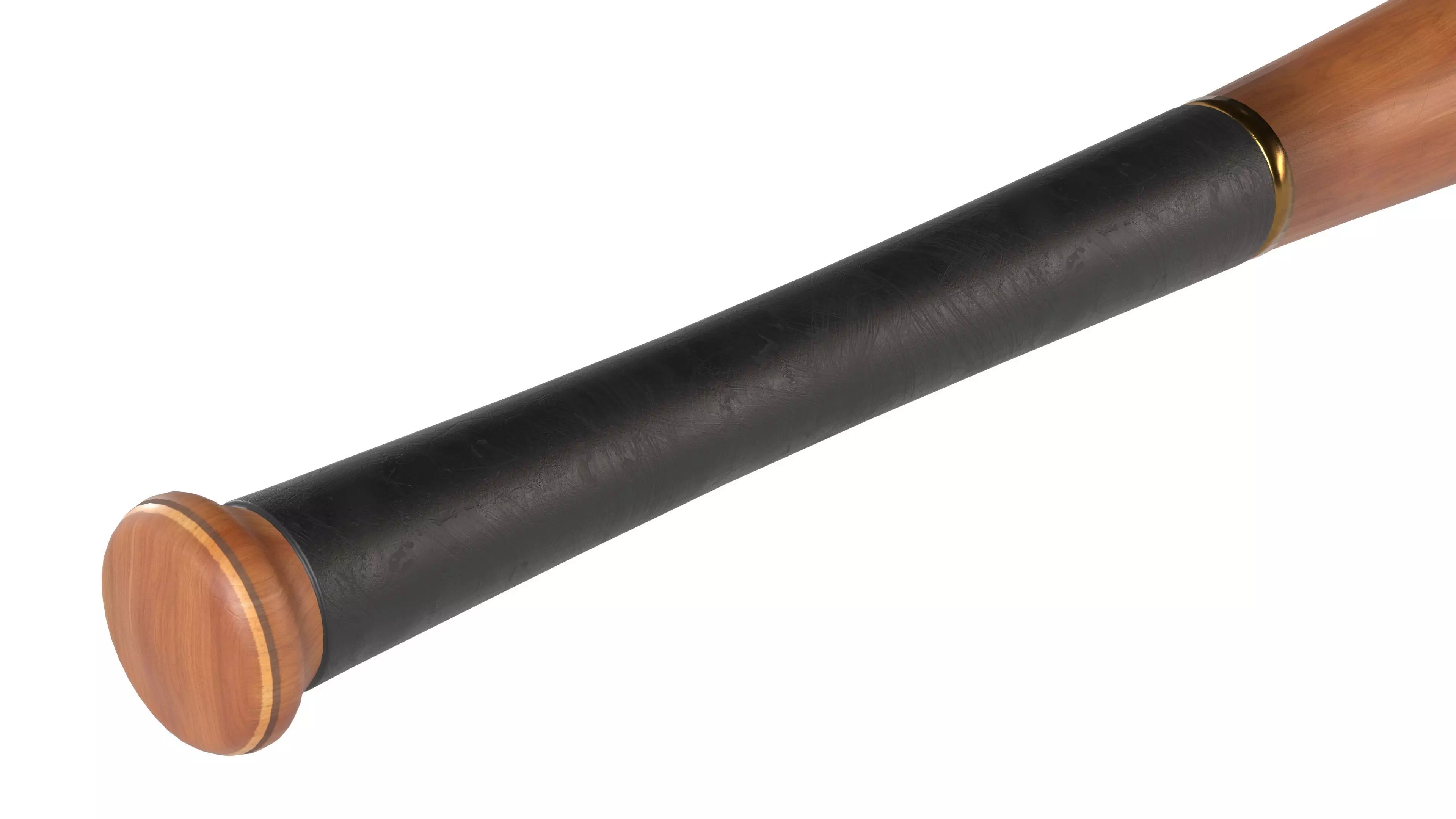 baseball bat Wooden Low-poly 3D model_2