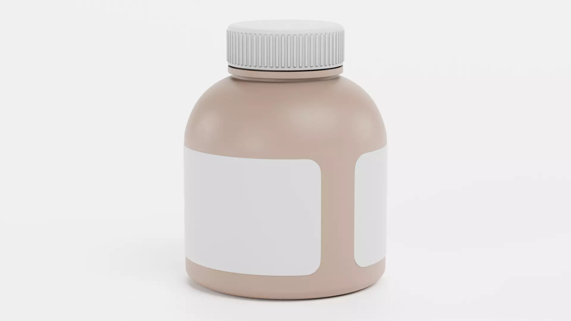 Pill Bottle V3 - Wide Plastic Container with Blank Label 3D model