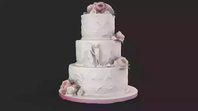 Wedding Cake Low-poly 3D model 2
