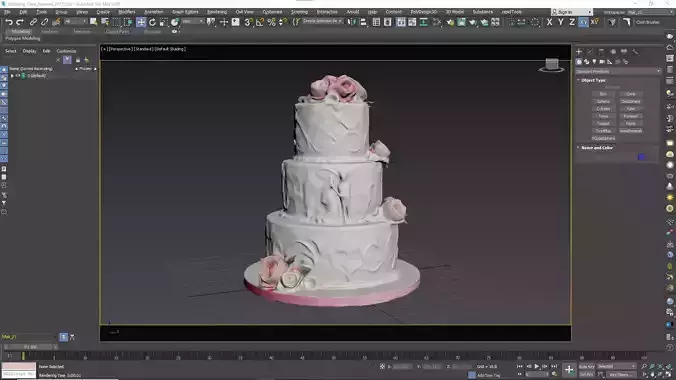 Wedding Cake Low-poly 3D model 7