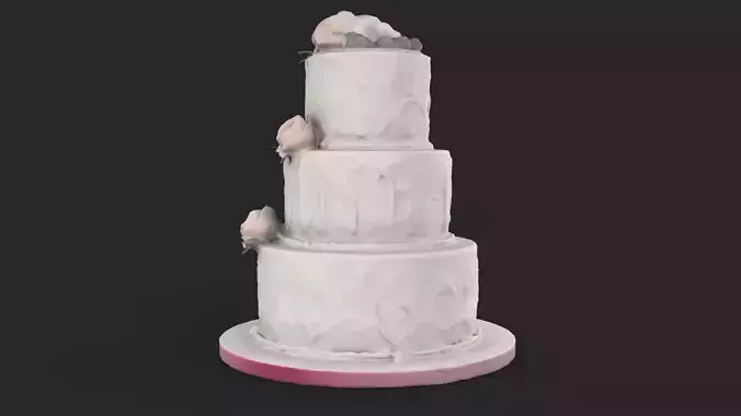 Wedding Cake Low-poly 3D model 3