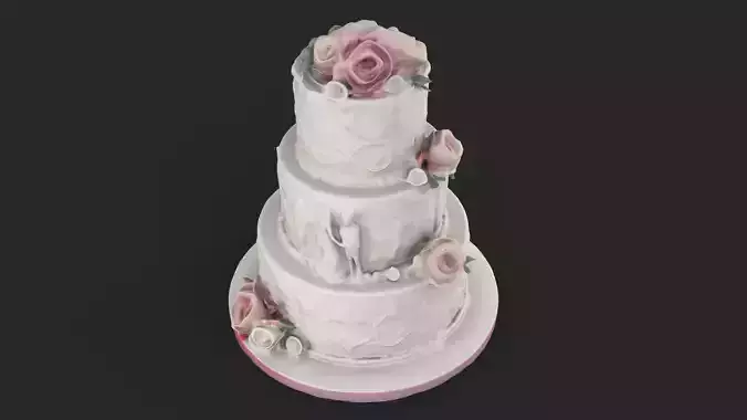 Wedding Cake Low-poly 3D model 4