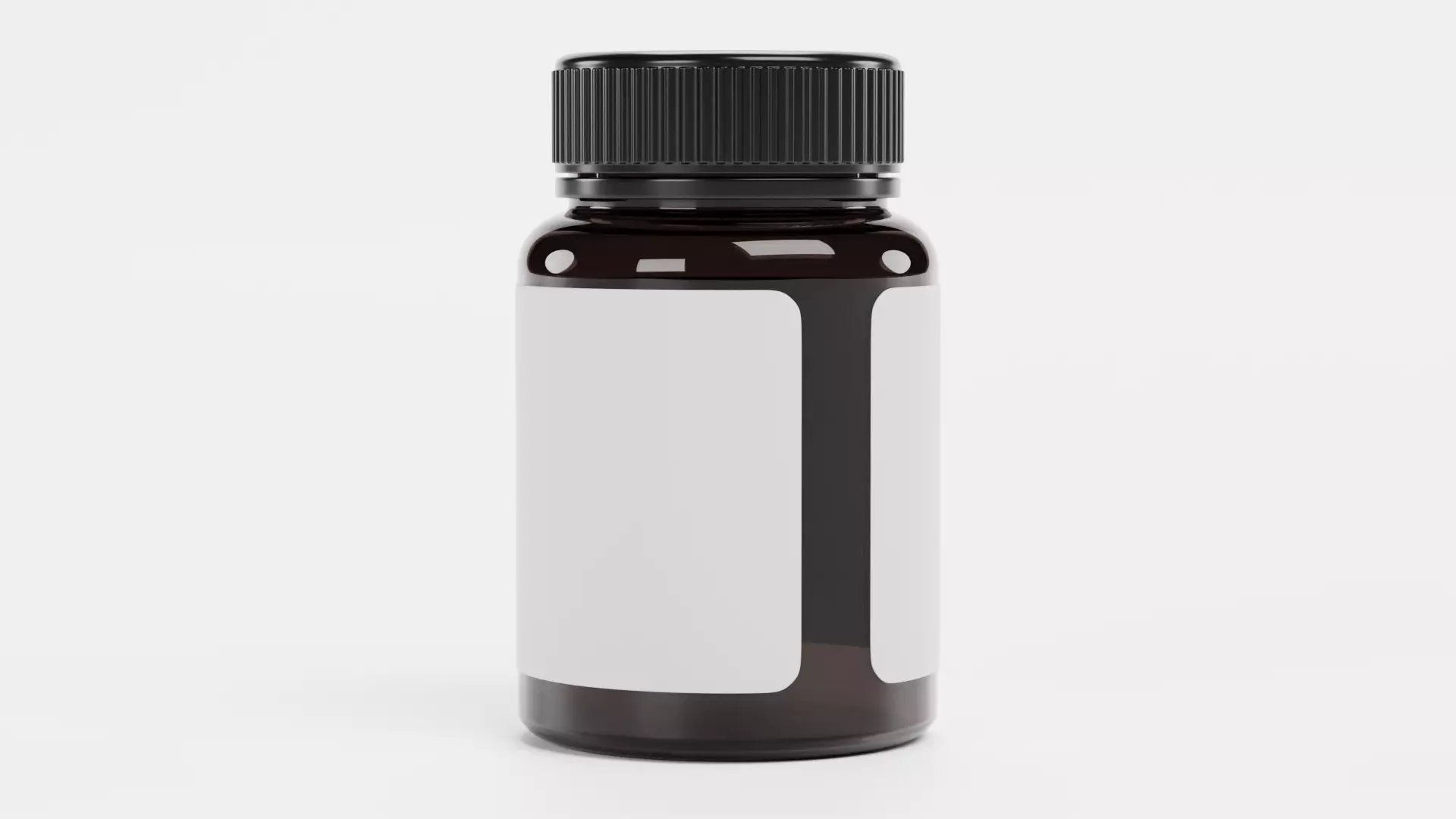 Pill Bottle V4 - Glass Container with Blank Label 3D model